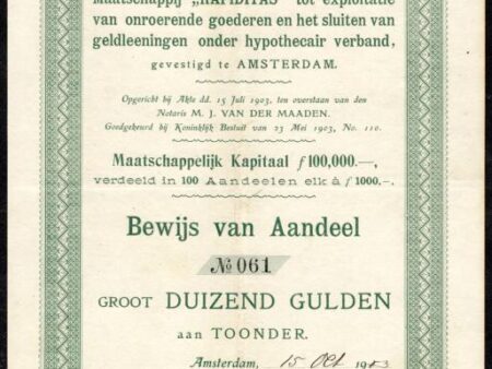 Maatschappij “Rapiditas” tot exploitatie van onroerende goederen en het sluiten van geldleeningen onder hypothecair verband