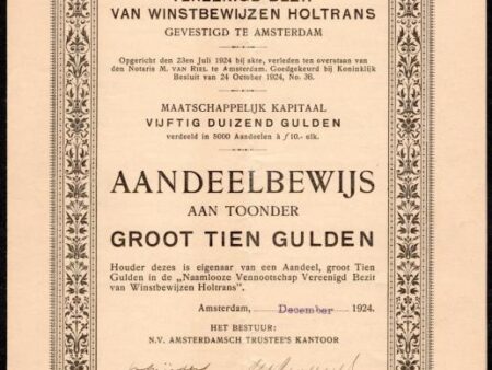 Vereenigd Bezit van Winstbewijzen Holtrans